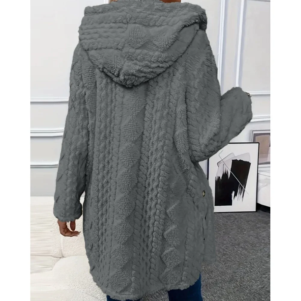 Vacation Style Sweater Sweater Women Hooded Sweater Medium Elasticity Regular Length Long Sleeve Design Soft Texture