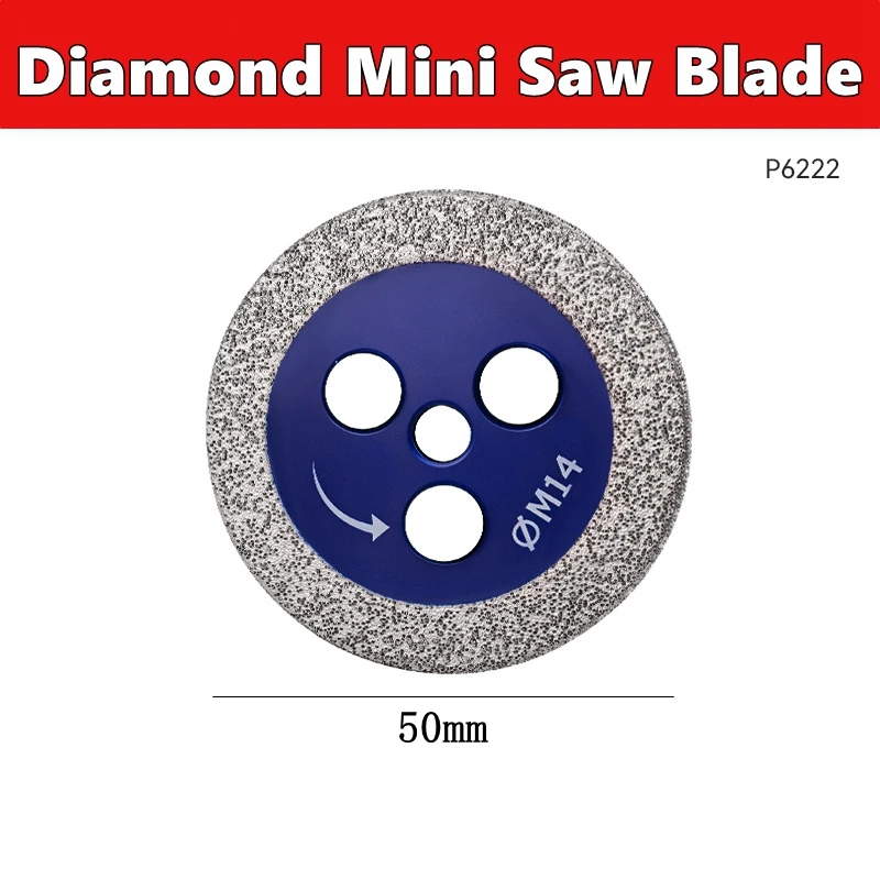 50mm Diamant-Mini-Sägeblatt mit Gewinde, Steinschneidscheibe für Granit, Sandstein, Beton, Gravur, Schnitzerei, Schleifwerkzeug