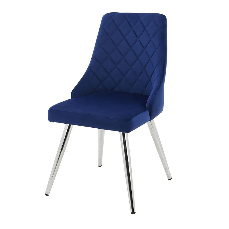 

Modern Velvet Dining Chair Silver Chrome Stainless Steel Legs Side Chair For Dining Room Restaurant Furniture