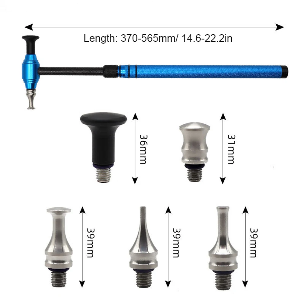 Car Dent Repairing Tool Telescopic Aluminum Alloy Hammer with 5 Knock Down Heads Paintless Dent Removal Tool Set Hanmmer