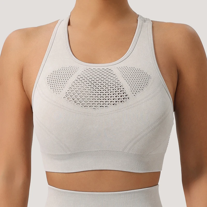 

Gym Underwear Women's Sports Underwear Sports Bra Women's Sports Bra Sand washed Yoga vest mesh Breathable women's gym clothing