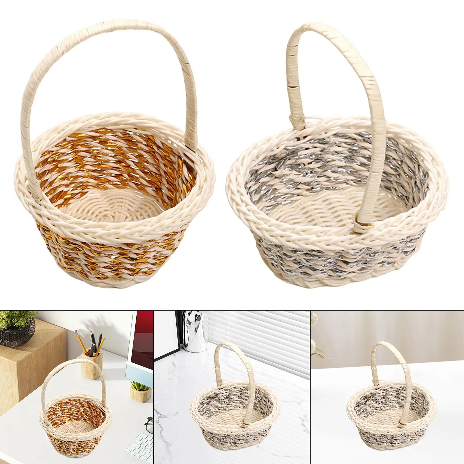 

Storage Basket for Flowers And Food with Handle for Outdoor Gatherings