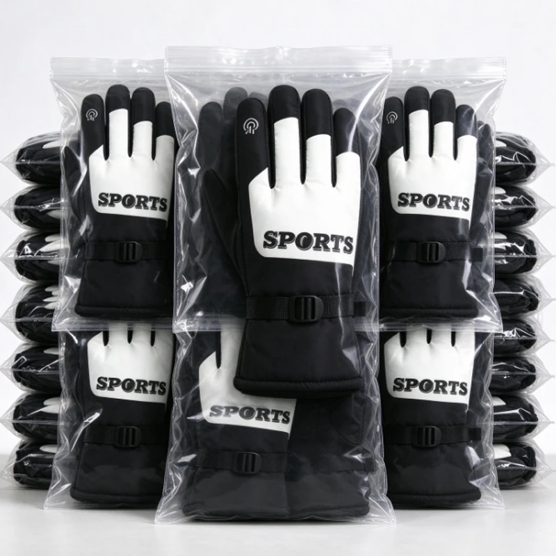 Thermal Anti-slip Palm Touchscreen Gloves Water Resistant Windproof Outdoor Gloves Winter Warm Sports Gloves Thick Fleece Lined