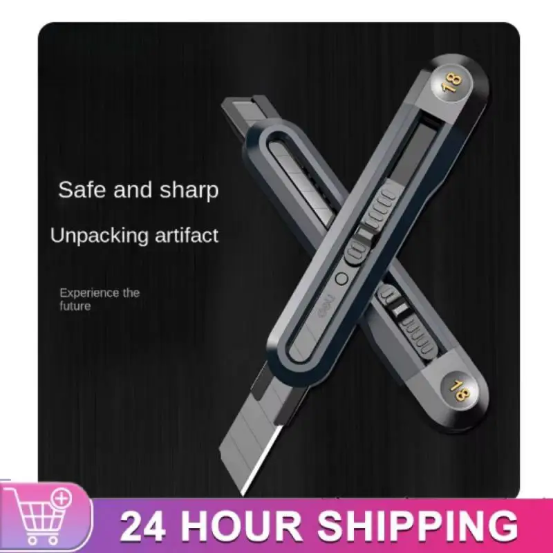 

Snap-off Utility Knife Retractable Box Cutters 9mm 18mm High Carbon Steel Blades Auto Lock, for Office Supplies Stationery