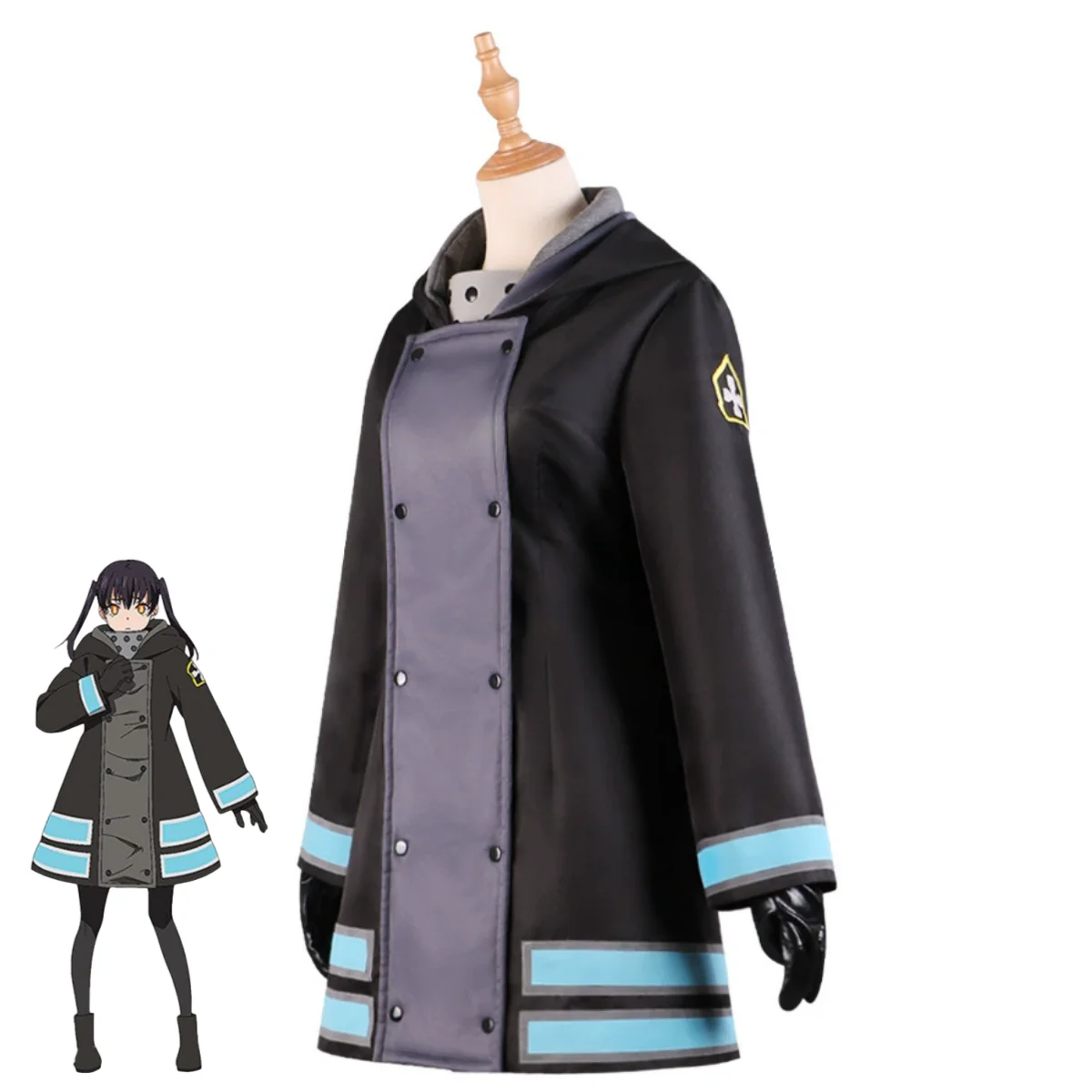 أنيمي قوة النار الموسم 2 كوتاتسو تاماكي تأثيري حلي شعر مستعار الشتاء خندق معطف تنورة موحدة امرأة هالوين عيد الميلاد البدلة #4