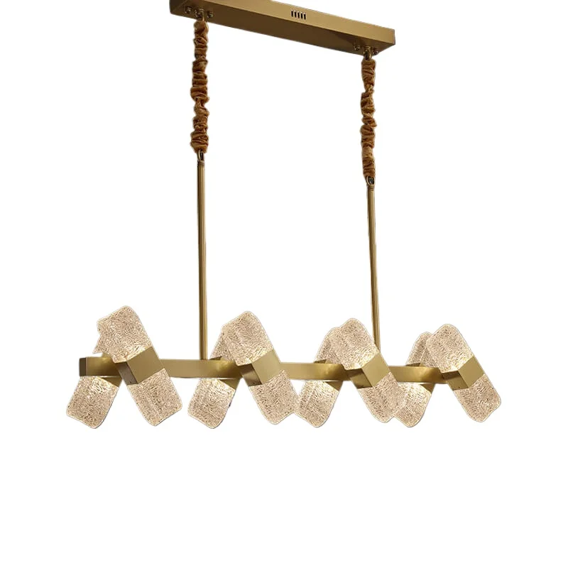 

Современная латунная роскошная люстра для кухни, столовой, светоизлучающий диод, скандинавская потолочная длинная люстра для столовой