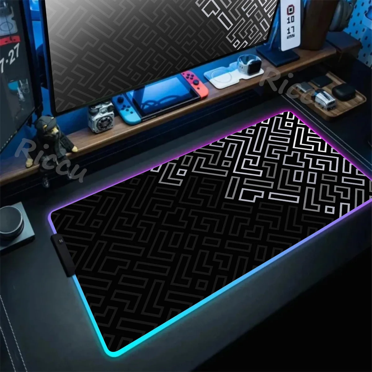 

RGB Gaming Mouse Pad Simple line Mousepad Large Colorful Luminous Mause Pad Keyboard Carpet Game Rubber No-slip LED Mouse Mat