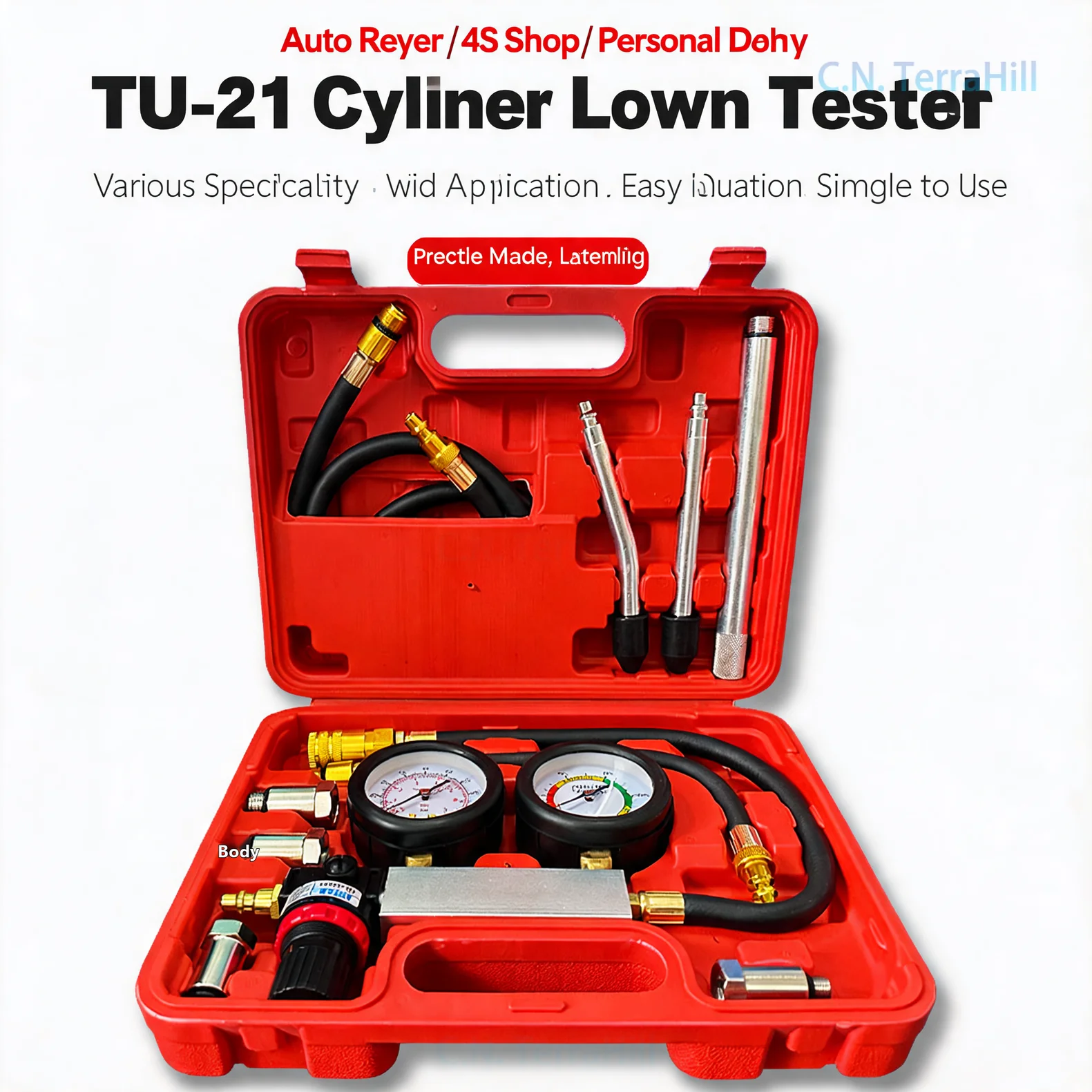 TU-21 Engine Cylinder Leak Tester Compression Pressure Gauge Automotive Diagnostic Tool for Car Repair