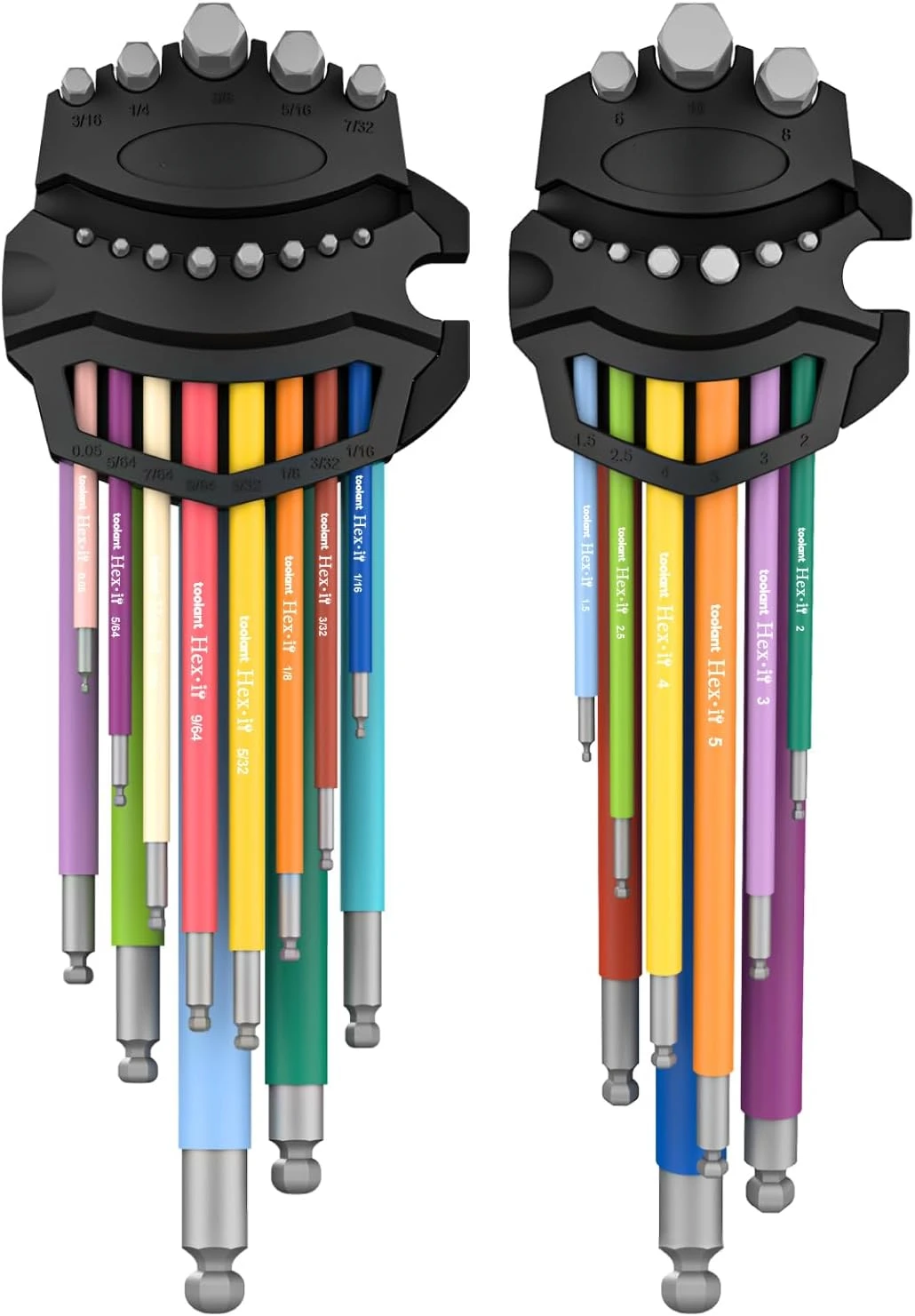 

Allen Wrenches Sets 22pcs, Extra Long Arm Allen Key Set with Ball End, Crafted Hex Key Set with Color Coded Sleeves