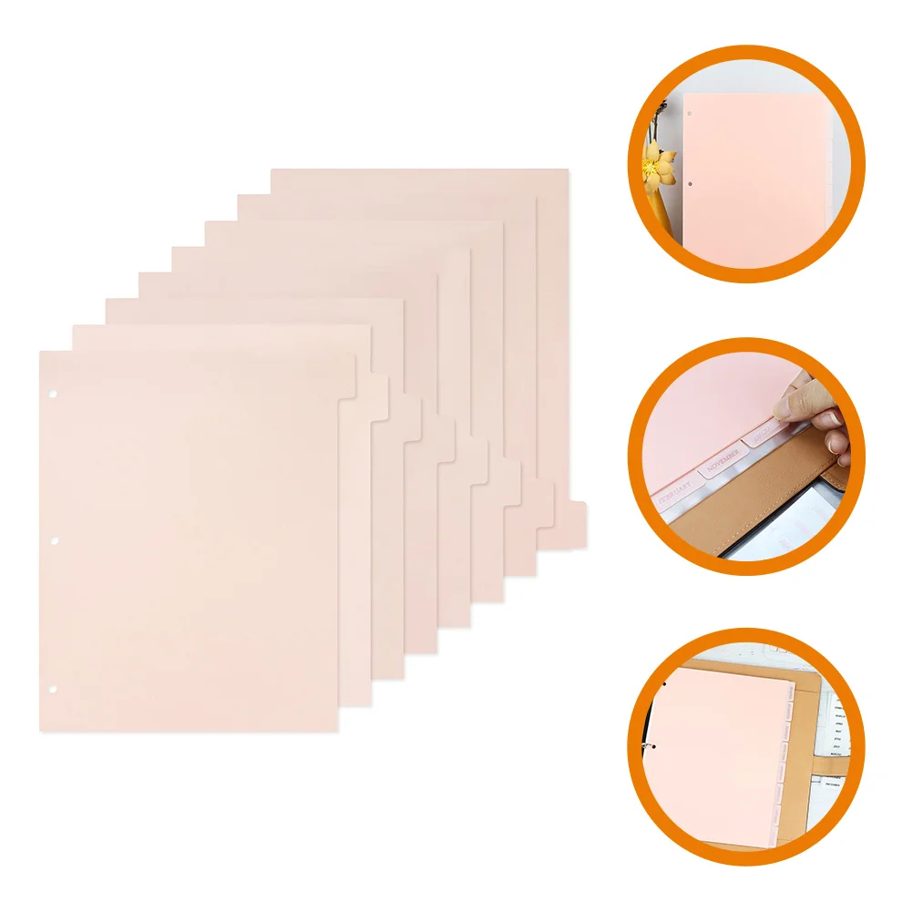 

8 Sheets Handbook Separator Mini Notebooks Bulk 3 Rings Binder Dividers Parts Page Small Multicolor Pvc Organizer Supplies for