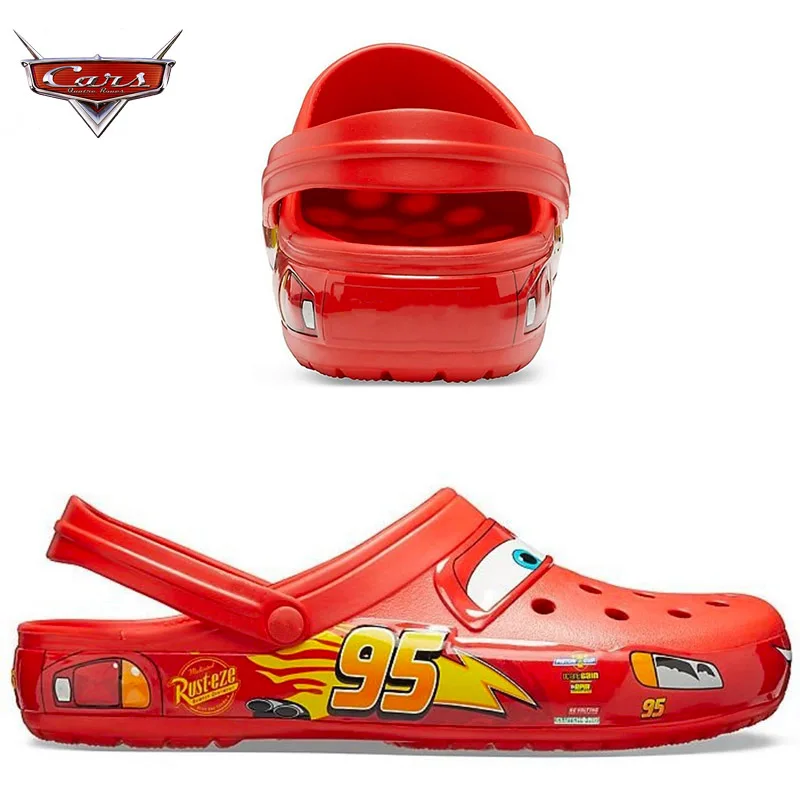 Aoger Disney Lightning Mcqueen Crocs Men Pixar Waterproof Summer Slippers Outdoor Beach Holey Shoes Sandals Woman Flip Flops New