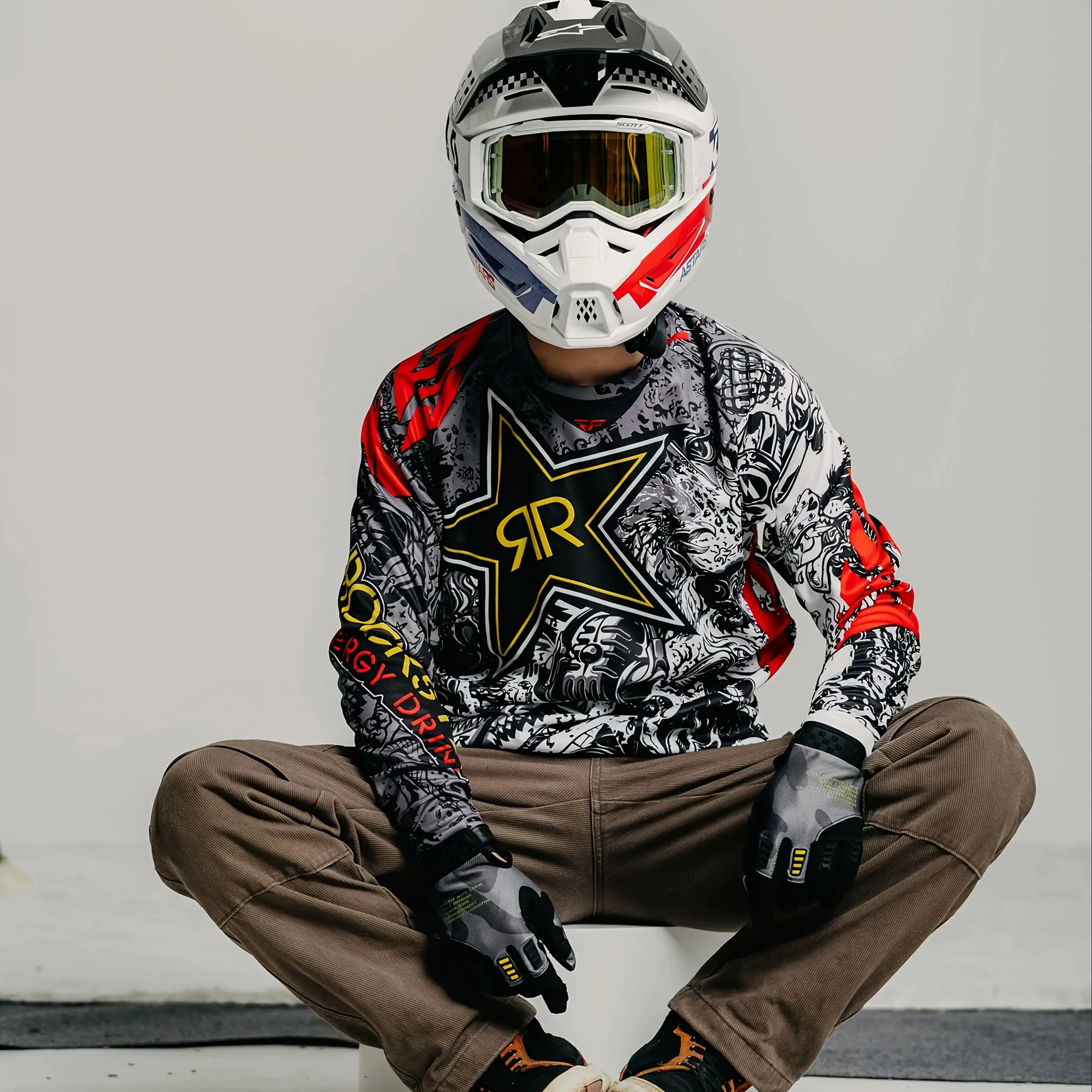 Camiseta de manga larga para hombre, camiseta de ciclismo para motocicleta todoterreno, deportes al aire libre, Fitness, escalada, pesca, ropa holgada, 2025