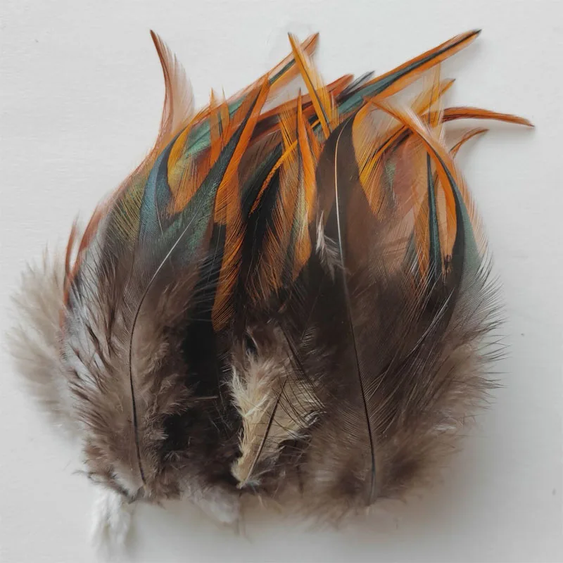 

200Pcs/Lot! 4-6" 10-15cm Black Middle Saddle Badger ROOSTER NATURAL HACKLE FEATHERS ,Decorative Feathers!