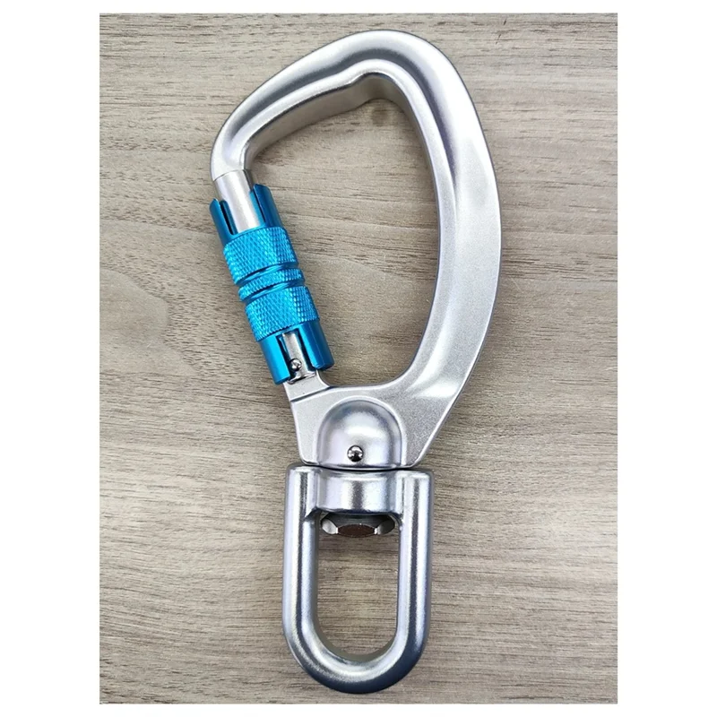 ABUS-スイベル カラビナ クリップ 360 °   回転可能なカラビナビッグ自動ロックカラビナ C リングクライミング機器サバイバルレスキュー