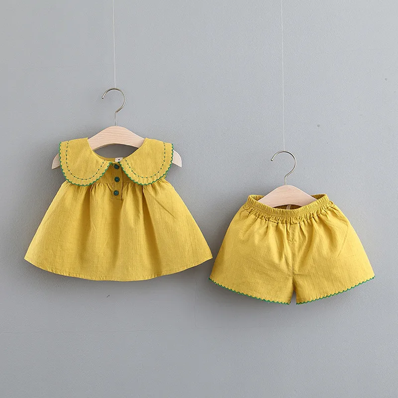 

Baby Summer Western Style Set 0-3 Year Old Girl Cute Doll Shirt Shorts Two Piece Set