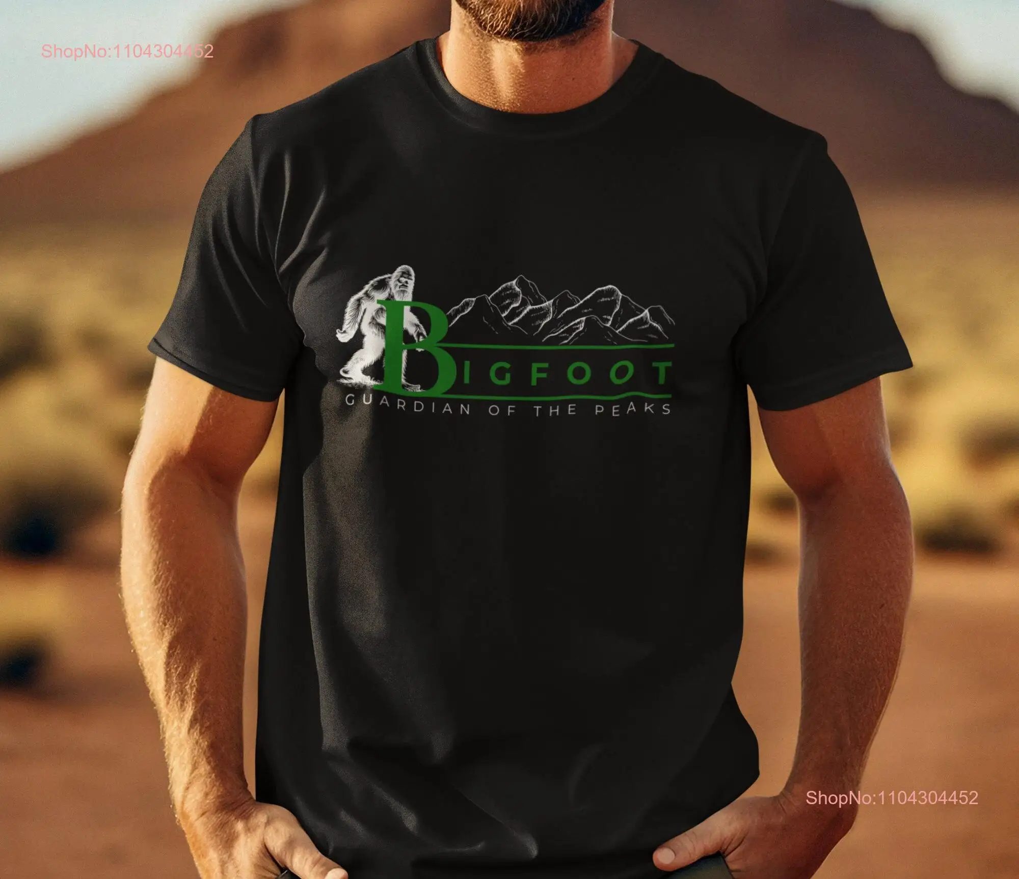 Camiseta BigfooT Guardian de la montaña de los picos Sasquatch al aire libre Cool mangas largas o cortas