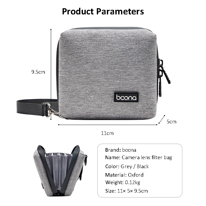 BOONA Camera Lenses Filter Case Bag with 7 Inner Pockets for 37mm-82mm ND UV CPL Filter Carry Storage Filter Camera Pouch