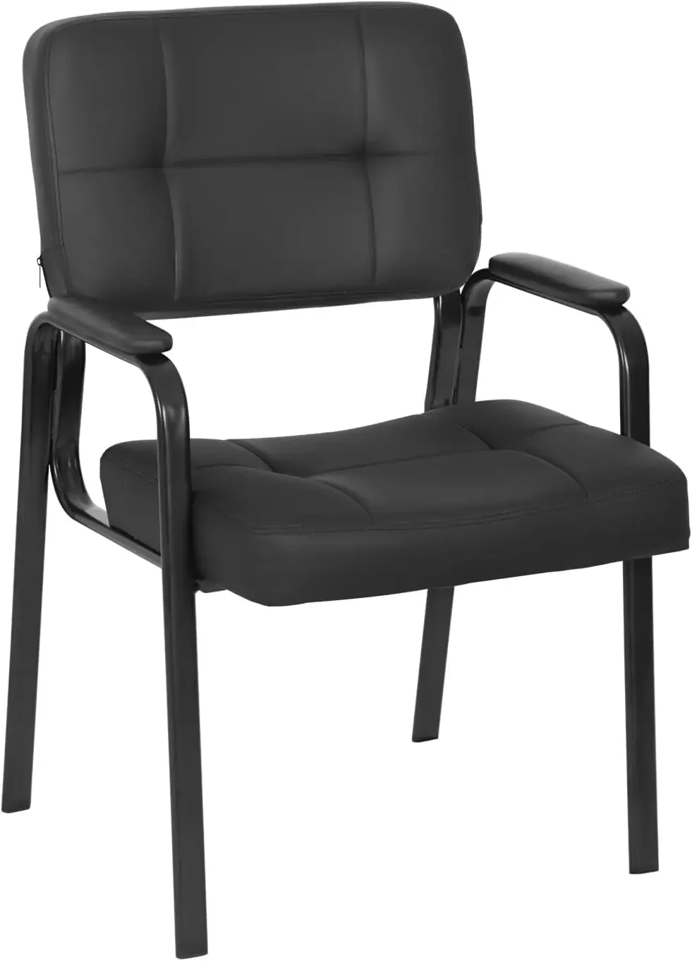 

Office Guest Chair Reception Chair Waiting Room Chairs with Padded Armrest PU Leather for Home Office Reception Meeting, Black