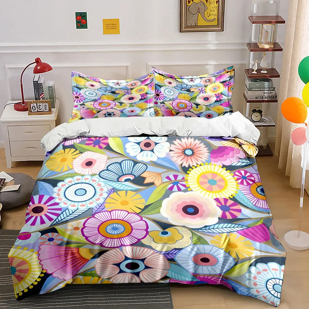 

"Floral Pattern Home Decor Set" Multiple sizes kid's and adults' bedroom Exquisite 3PC bedding set, gift