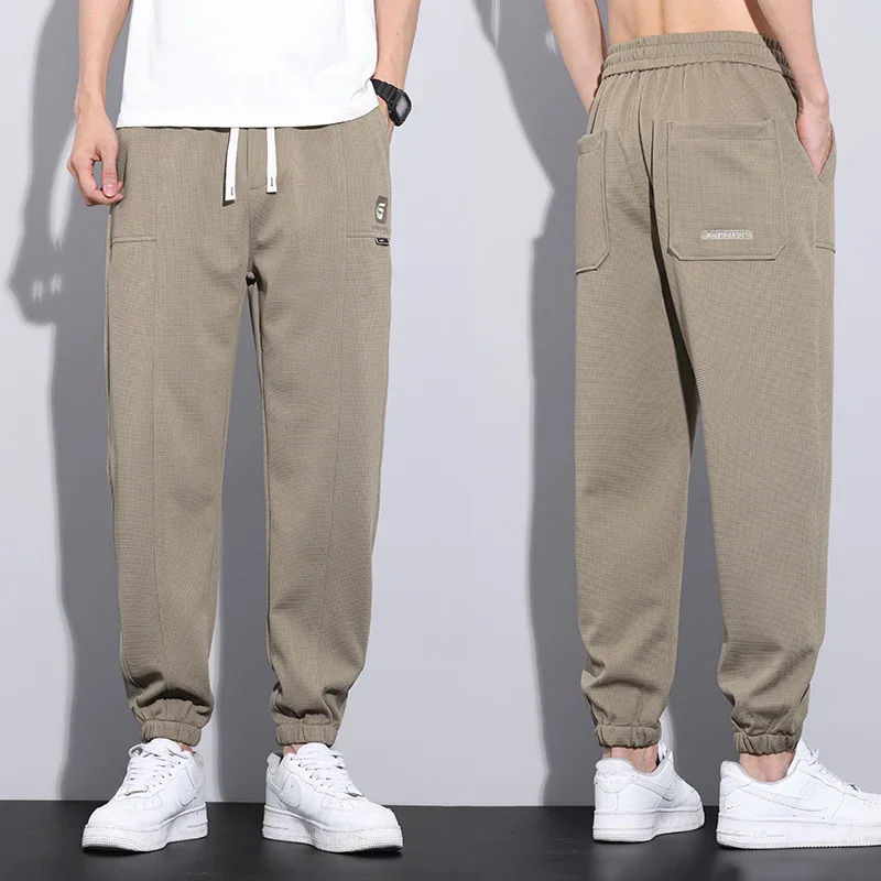 

Casual Men's Baggy Cargo Pants Bunching Feet Elastic Waist Harem Trousers Fashion Male Drawstring Jogging Streetwear Sweatpants