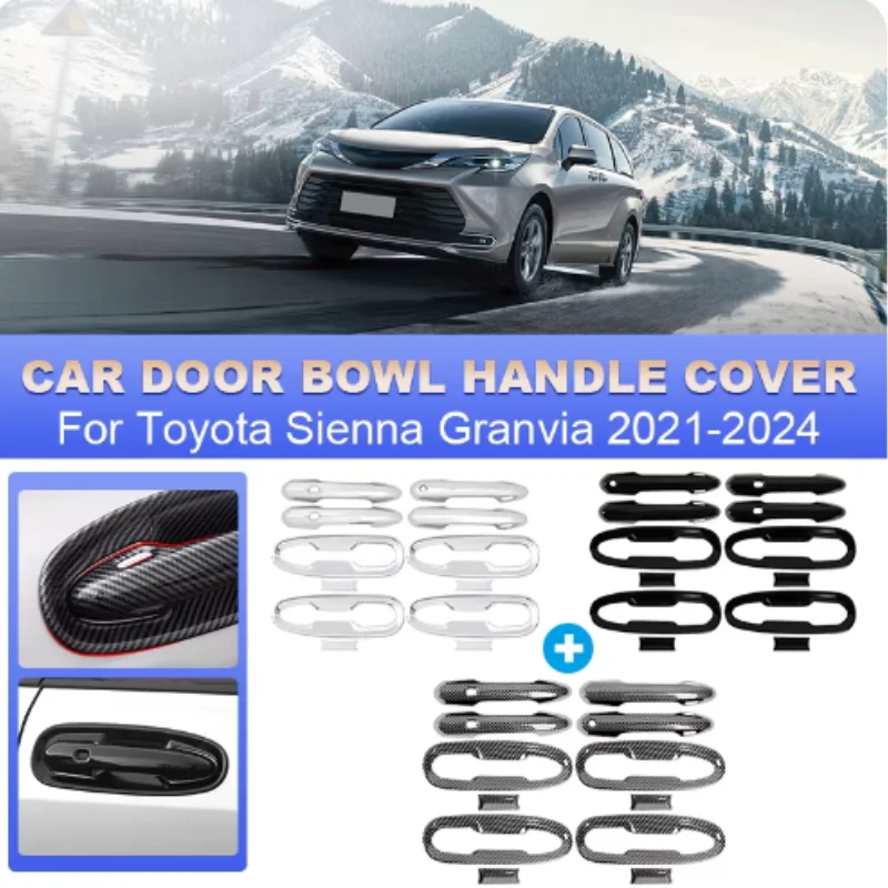 

For Toyota Sienna XL40 2022-2024 LHD Car Door Pull Doorknob Catch Door Handle Bowl Cap Decoration Cover Trim