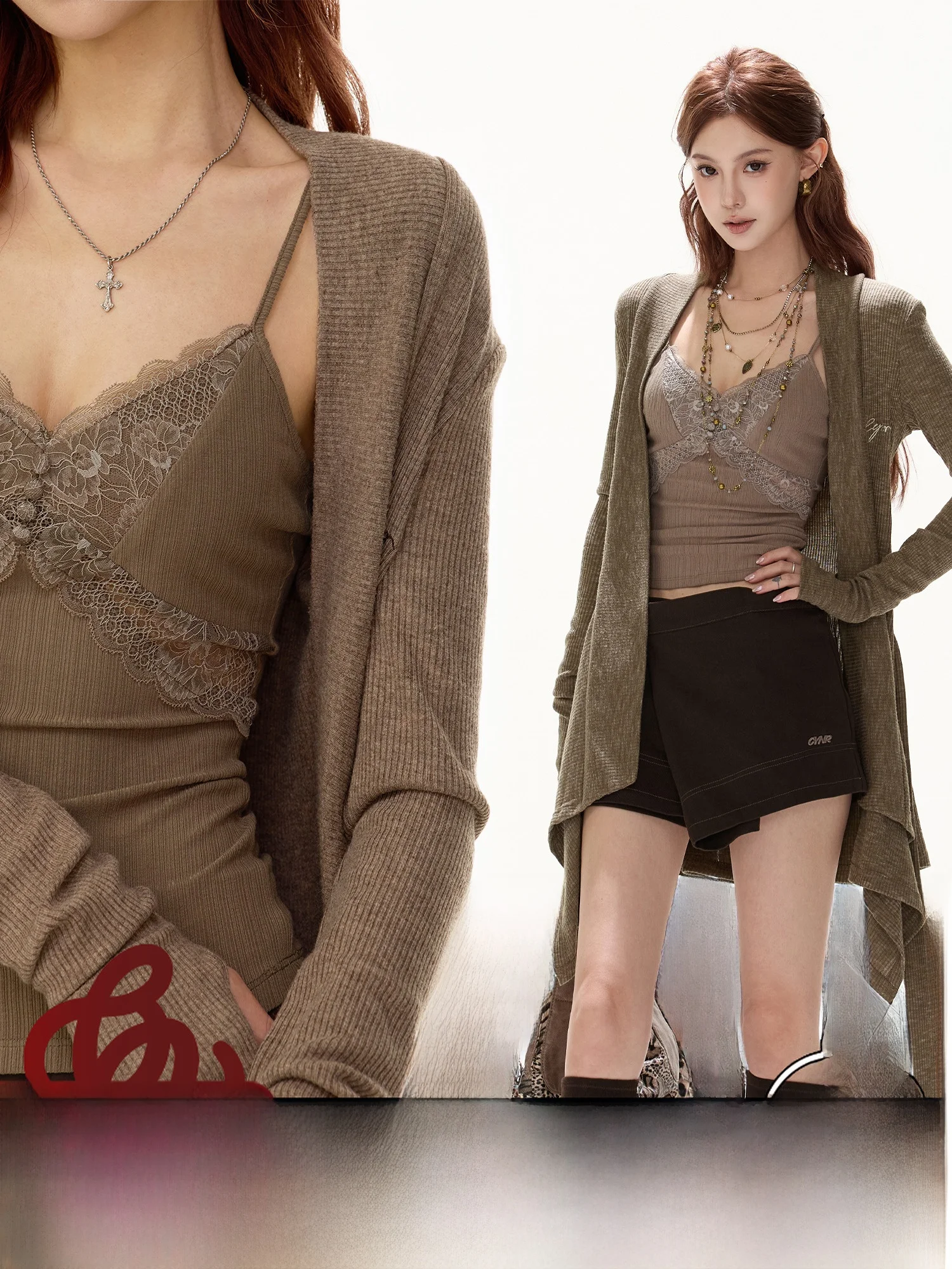 

CYNR оригинальный дизайн, винтажный кружевной топ, сексуальный ажурный облегающий вязаный топ на бретелях, женский жилет, блузка