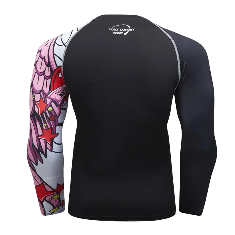 Koszulka kompresyjna Rashguard bokserskie koszulki do biegania joga Fitness MMA męskie koszulki BJJ rajstopy Muay Thai GMY marka sportowa odzież