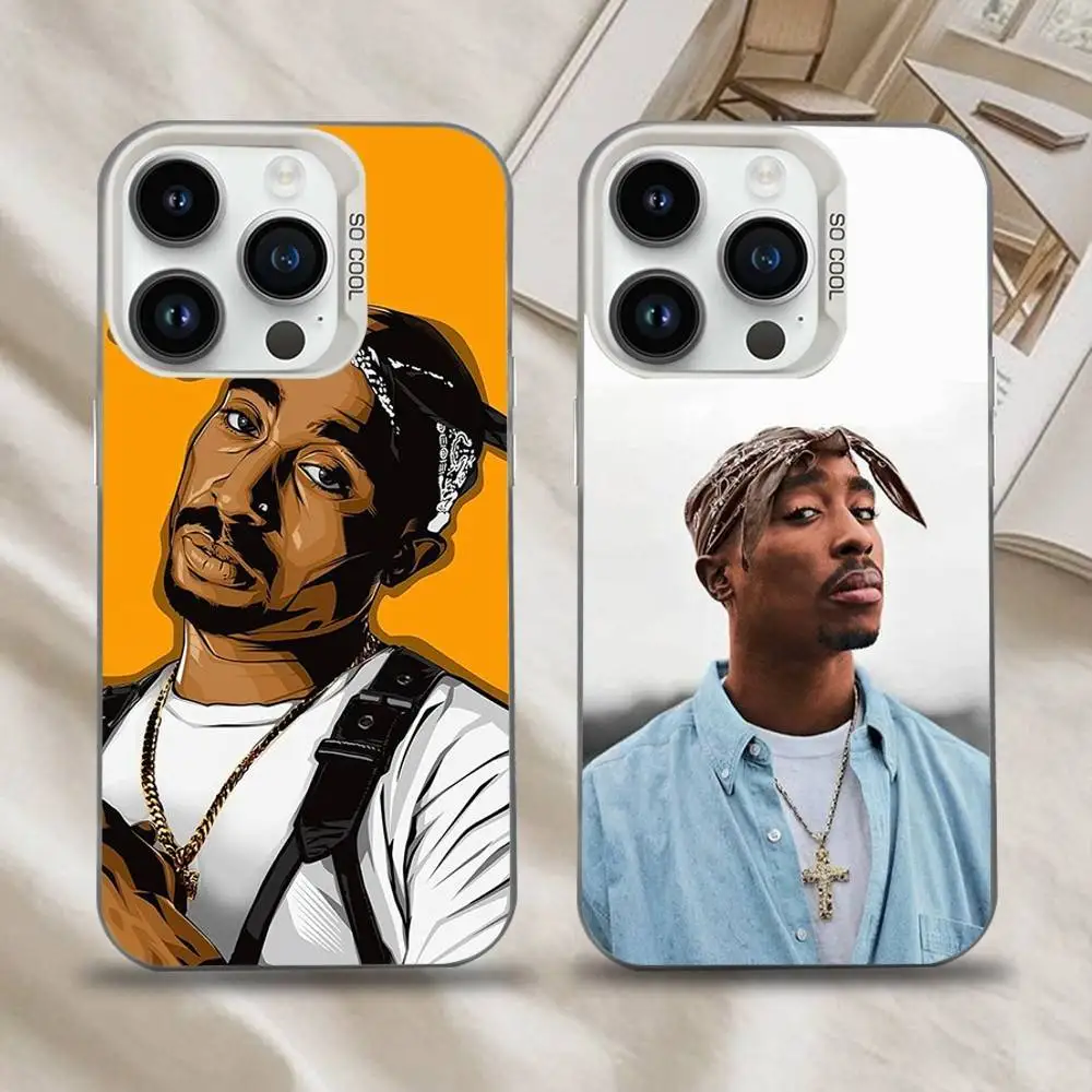 

Rapper T-Tupac Shakur Phone Case For iPhone 16,15,14,13,12,11,Mini,Pro,SE,MAX White Matte Shockproof Cover