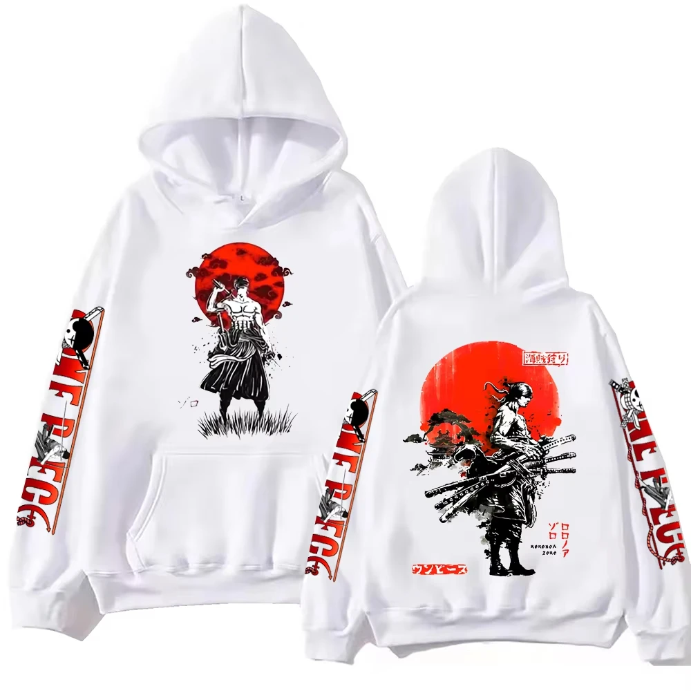 ONE PIECE Anime Zoro Hoodie Harajuku Hip Hop Pullover Sweatshirt Men's and Women's Same Autumn and Winter Sports Casual Top