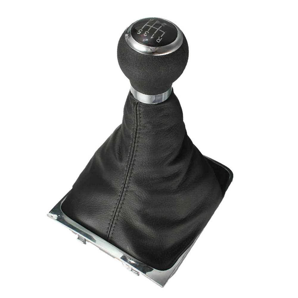 6 Speed Car Gear Head Manual Gear Shift Knob Lever Stick Shifter Gaiter Boot Cover PU Leather For VW PASSAT B6 2005-2012