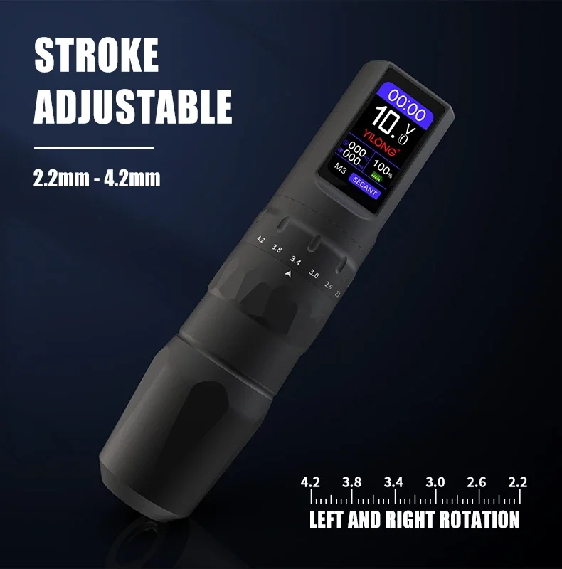 Professional Wireless Tattoo Machine Portable Battery Rotary Pen 6 Adjustable Stroke 2.2-4.2mm Body Makeup For Tattoo Artists