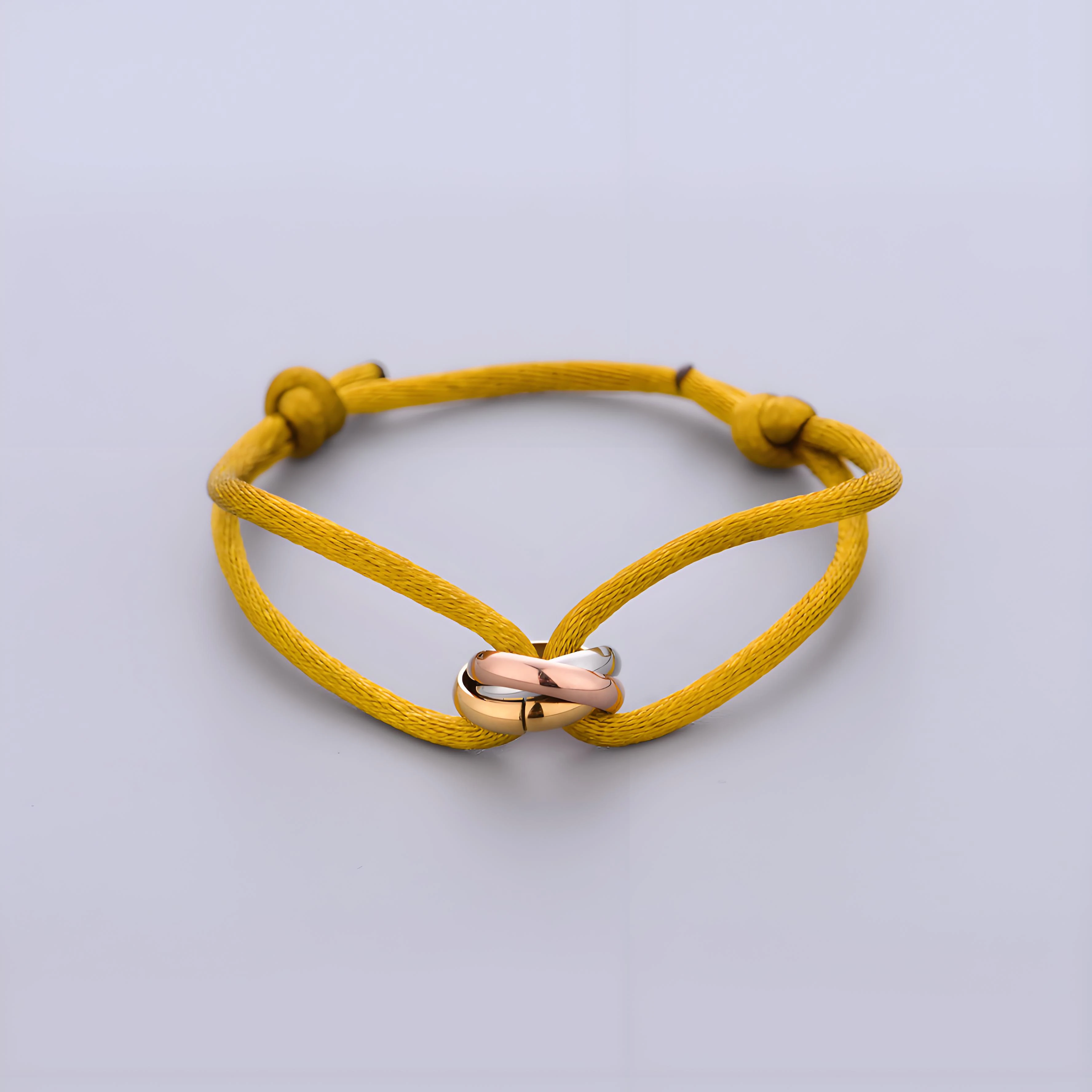 Trinity-Armband, Edelstahl, Kreis, Damen-Armband, verschiedene Farben des Seils, klassisch, beliebt, dreifarbig, Farbverlauf, Schmuck