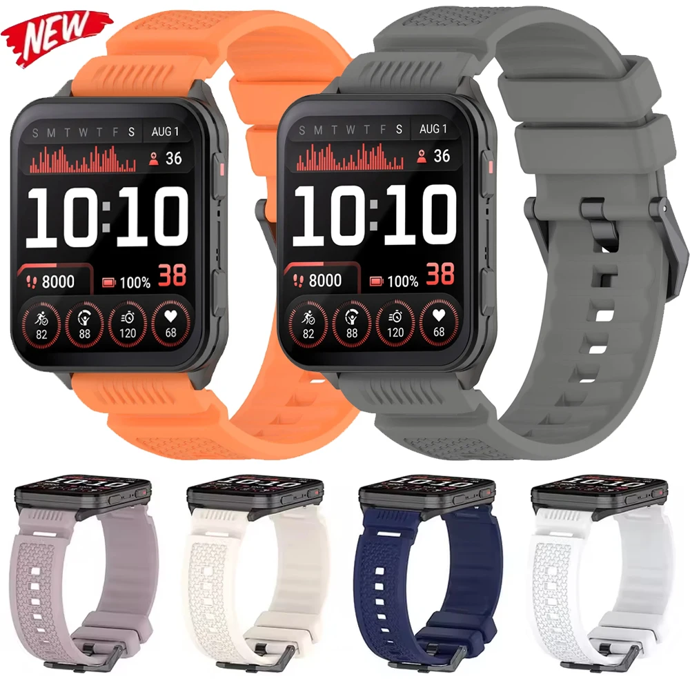 24mm Armor Pattern Silicone Strap for Garmin Venu X1 Fashion Comfortable Wristband for COROS APEX 4 46mm/Ticwatch Atlas Replace