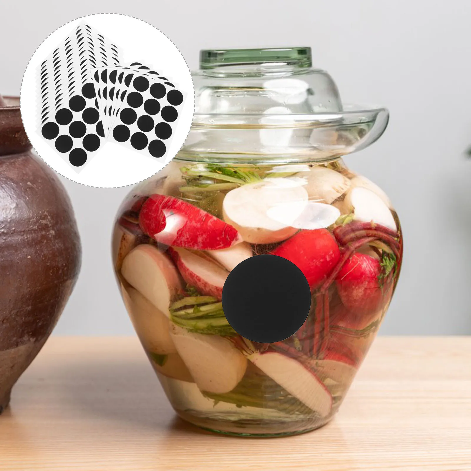 

240Pcs Waterproof Blackboard Label Stickers Black Self-Adhesive Oval Decals Kitchen Bottle Labels for Seasoning Storage Teaching