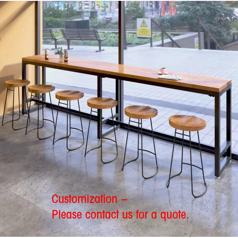 custom.Commercial Iron Wood Bar Table Bar Cafe Milk Tea Shop