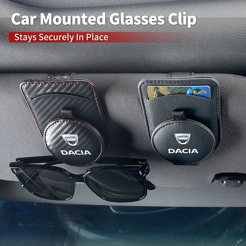 Car Sunglasses Storage Clip Sun Visor Organizer Card Holder Stickers For Dacia Duster Logan Sandero Lodgy Dokker Sandero