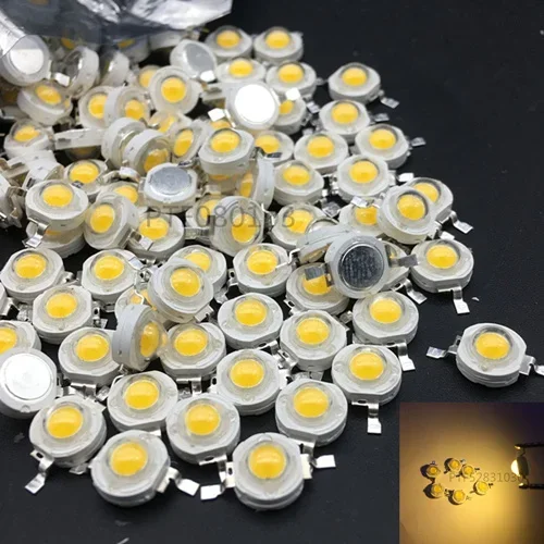 100 قطعة 1 واط 3 واط LED مصابيح LED عالية الطاقة سطوع فائق أحمر عميق 660nm أزرق ملكي 445nm وردي كامل الطيف أبيض أصفر مصدر الضوء