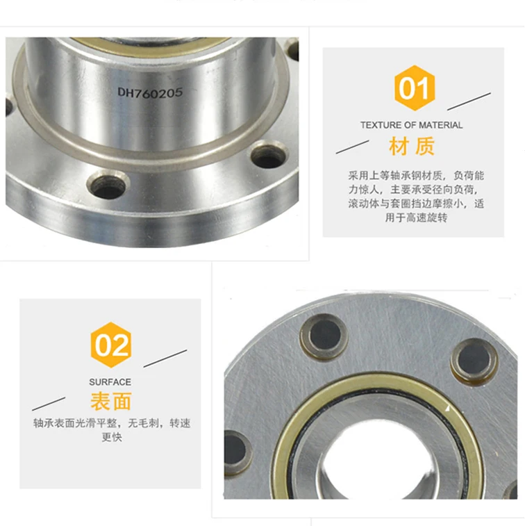 Round Flange Ball screw Bearing FL760202/760203/760204/760205/760206/760207/760208-2RS P4 DBB