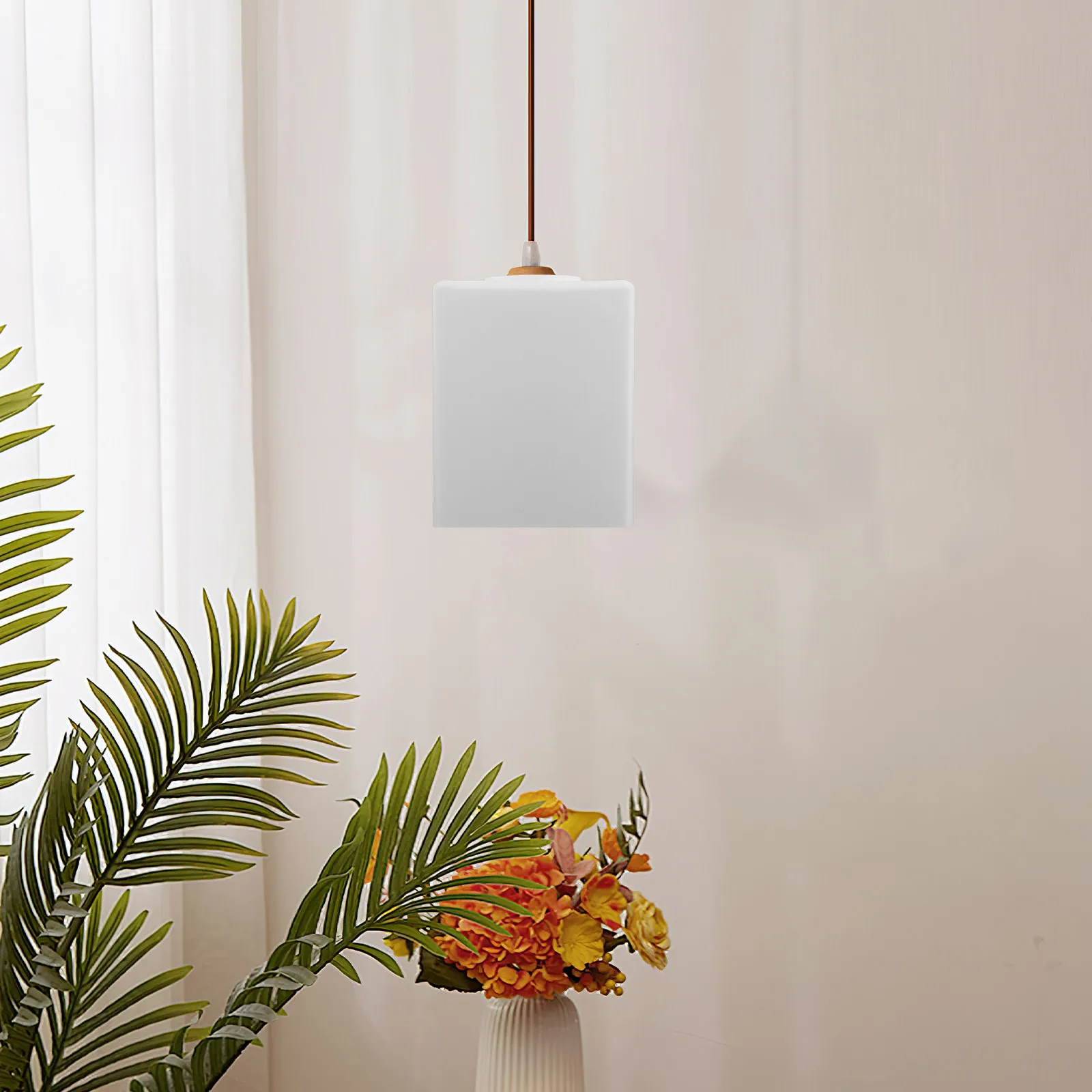 Square Glass Ceiling Lampshade 100x120mm Replacement Lamp Shade for Bedroom Dining Living Room Pendant Glass Light Cover