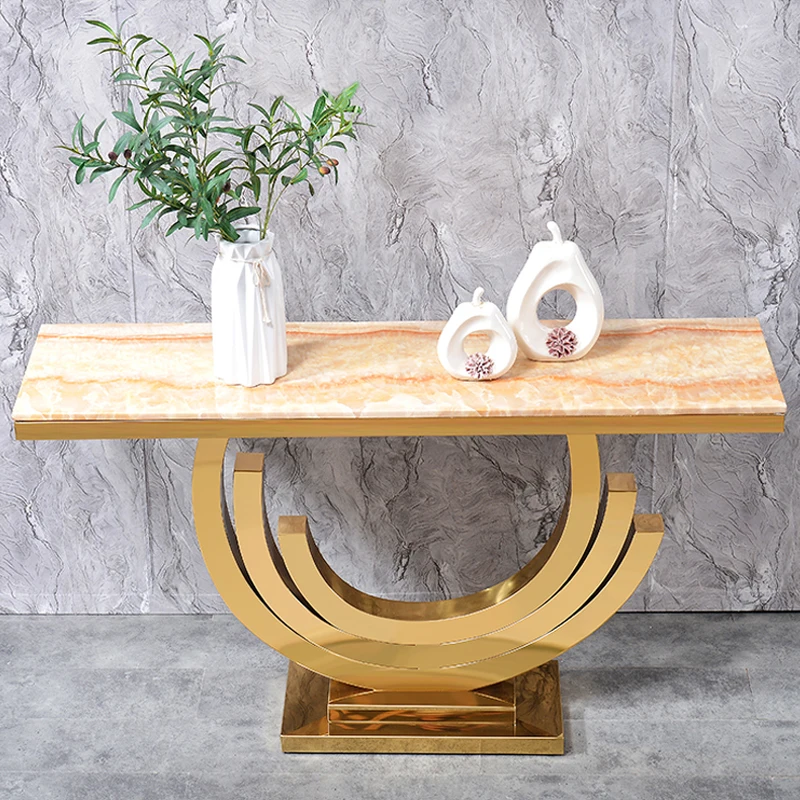 

luxury Gold console table designs modern living room furniture partition cabinet