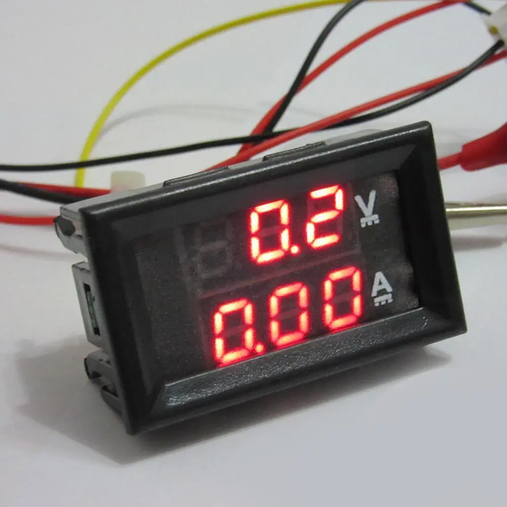 DC0-100V 1A 10A 50A 100A Voltmeter Ammeter Red Blue LED Green LED Dual Gauge Digital Display Volt Meter Digital Amp J6K8