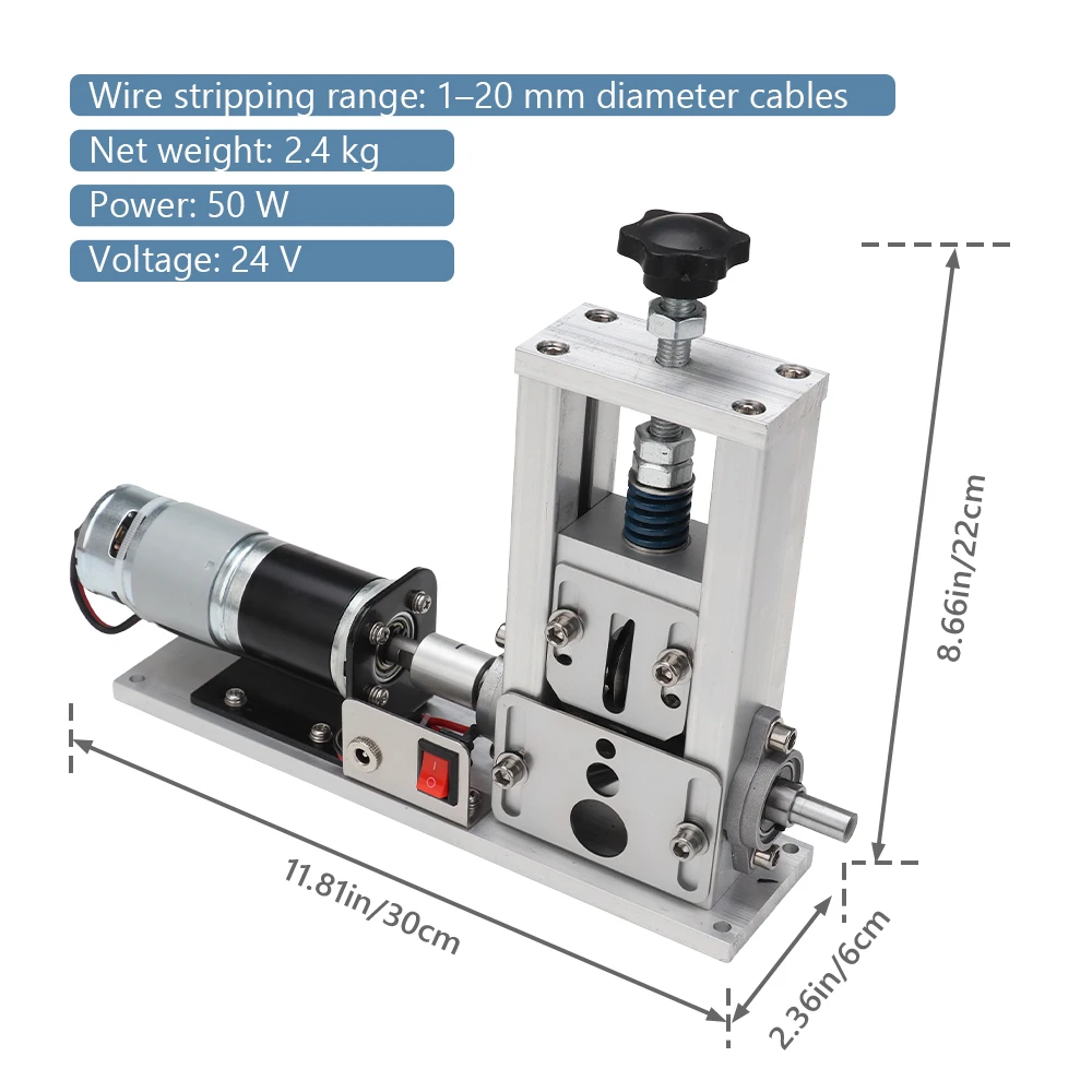 Electric Wire Stripping Machine,Pure Copper Motor Automatic Stripper, Alloy Steel Blade for Copper Wire Recycling