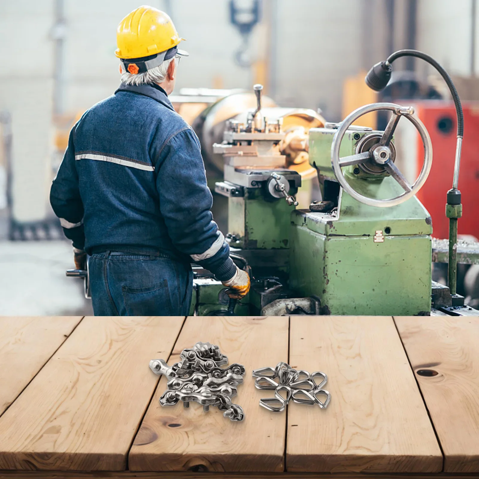 12 Kit Duplex Clamp And Wire Rope Thimble Kit 304 Stainless Steel Rope Clip Duplex Clamps For Secure Ropes Steel Wire Washing