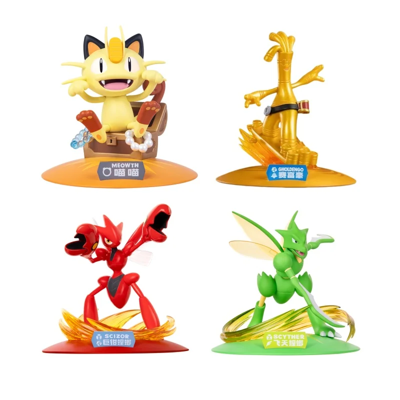  Genuine Product Pokemon Anime Action Figures Scyther Scizor Gholdengo Meowth Collectibles Model Ornaments Toy Birthday Gift