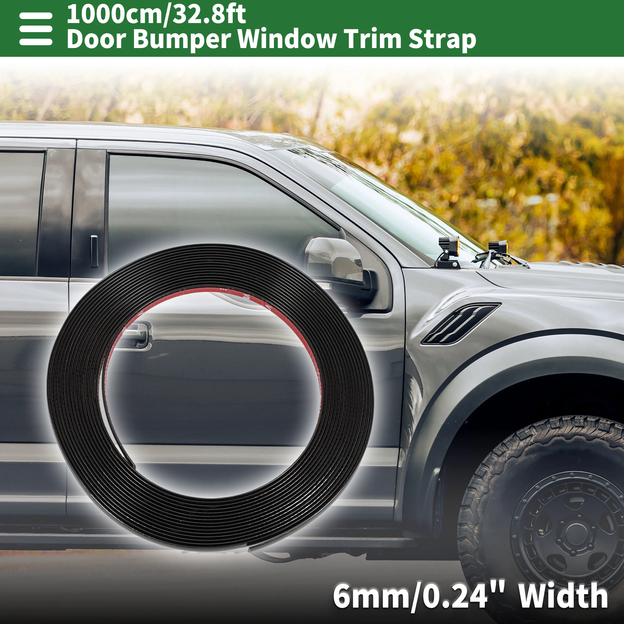 X Autohaux Width 6mm-30mm Window Trim Strip Kit Exterior Car Bumper Door Body Self Adhesive Scratch-Proof Decorative Sticker