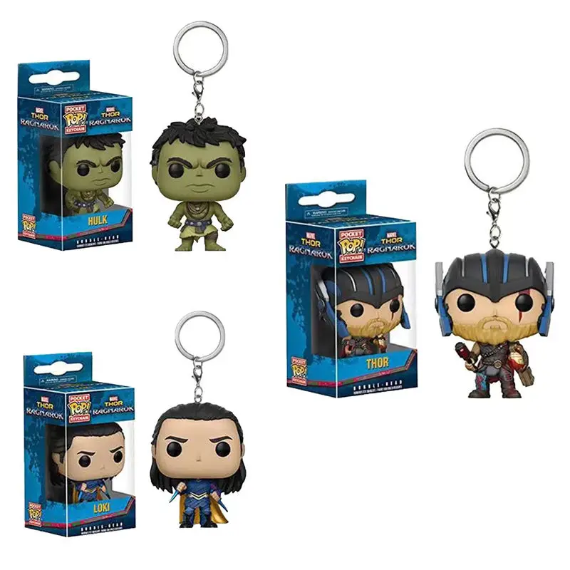 Funko Pop Thor llavero Hulk Thor llaveros Loki llaveros chico figura de acción juguete muñeca coleccionable chico juguetes regalo carvinal