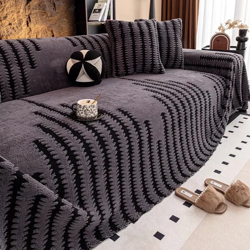 Modern Minimalist Couch Pad Plush Fabric Smooth Skin Friendly Cushion Anti Slip Wear Resistan Cat Scratch Resistant Sofa Cover 3