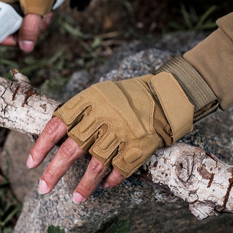 Camping Outdoor Tactical Airsoft Gloves Half Finger Anti-slip Combat Shooting Hunting Fitness Fingerless Anti-cut Gloves