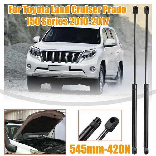 Resortes de soporte de resorte de Gas para capó de coche, eje de acero de 545mm-420n, 2 piezas, para Toyota Land Cruiser Prado 150 Series 2010-2017