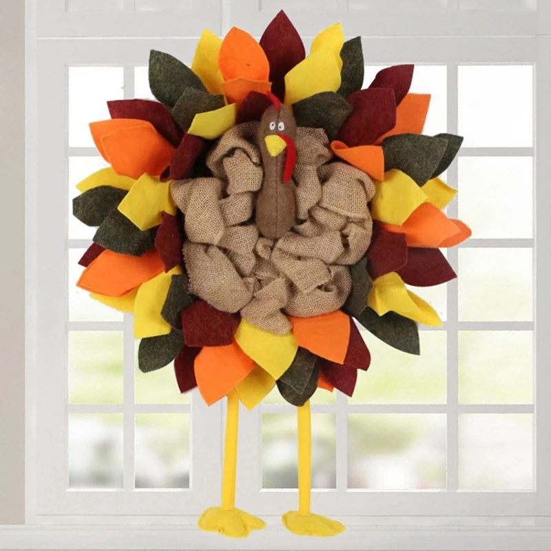 Thanksgiving Flower Plate Turkey Courtyard Door Hanging Halloween Bar Wall Decorations